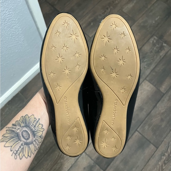 Karl Lagerfield Vadas Black Patent Leather Flats - Size 35.5- 5.5 Standard Width - Picture 8 of 8